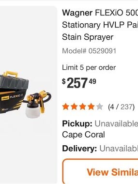 Wagner FLEXiO 500 Yellow/Black HVLP Paint and Stain Sprayer
